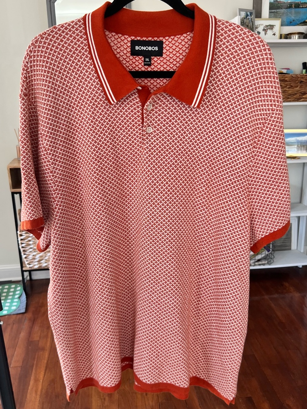 Bonobos Burnt Orange Knit Sweater Polo